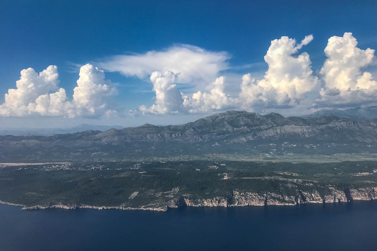 View of the Dalmatian Coast from plane