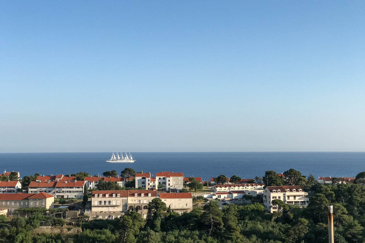 View from our Airbnb looking out at the Adriatic