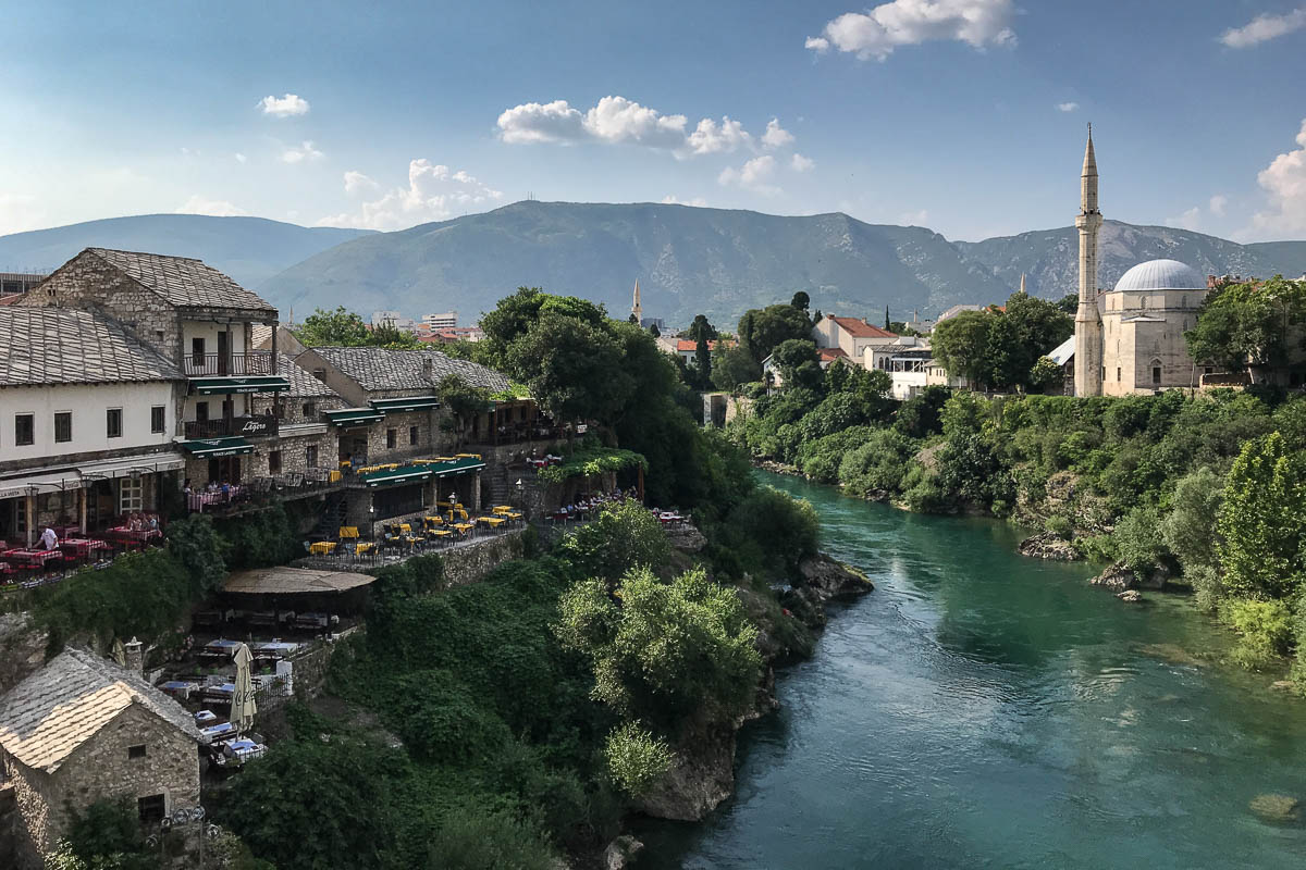 View from Stari Most, West side of Old Town in View