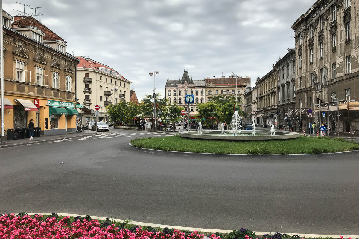 Square near our Airbnb where a farmers market occurred every day