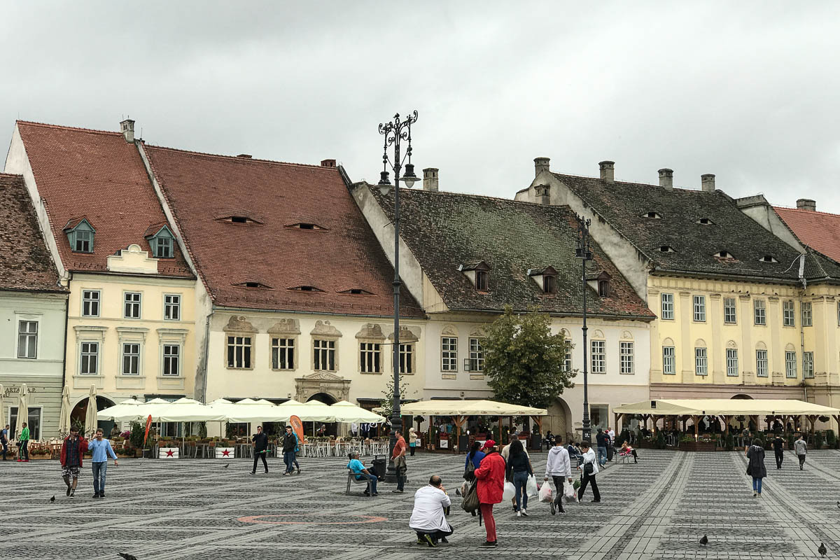 Little Square showcasing the houses with eyes