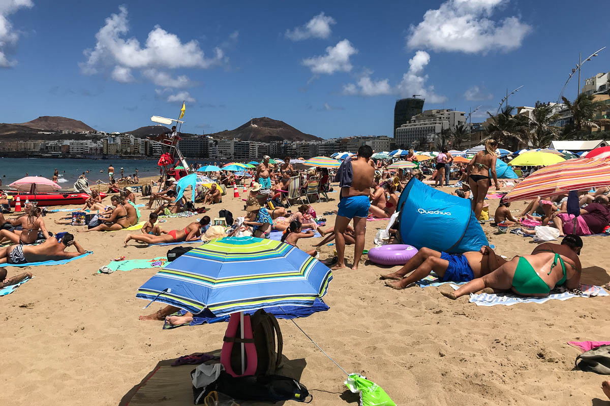 Beach can get busy on weekends