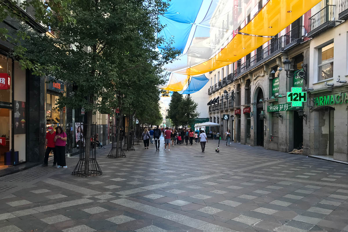 Main shopping street in Madrid next to Puerto Del Sol