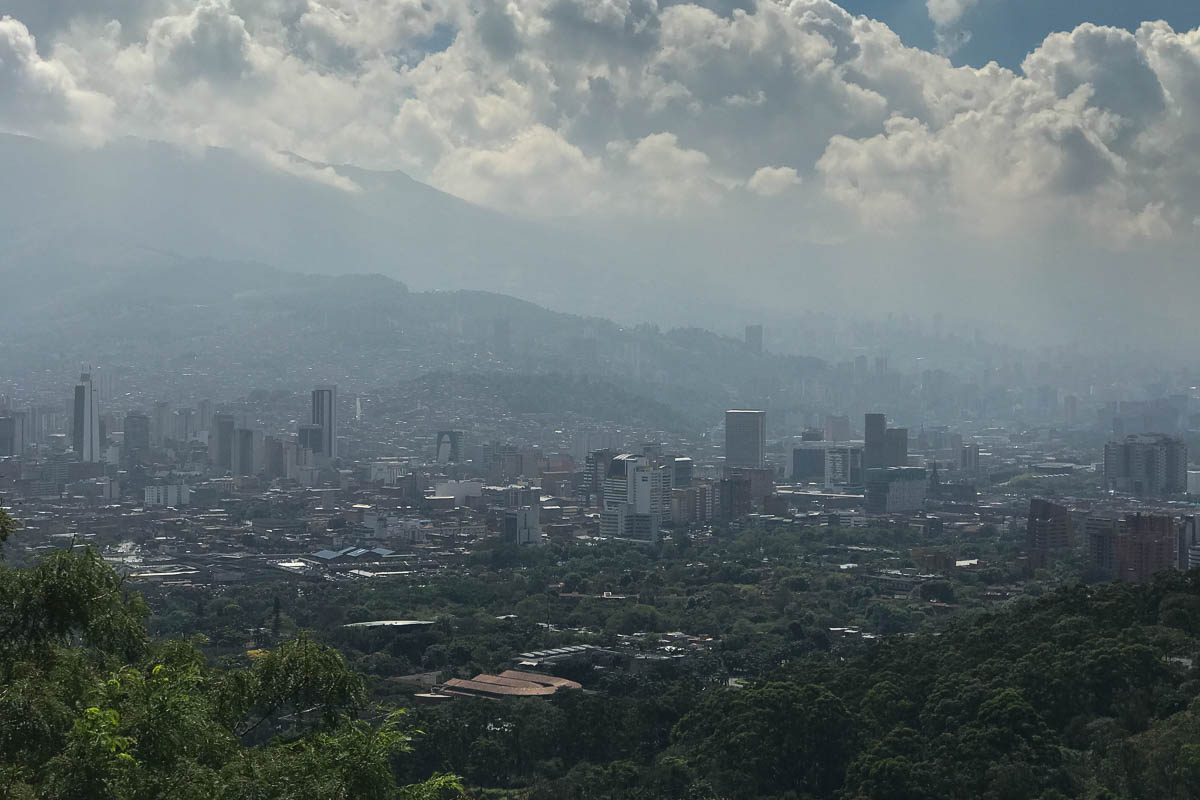 Medellin downtown from the top of El Volodor