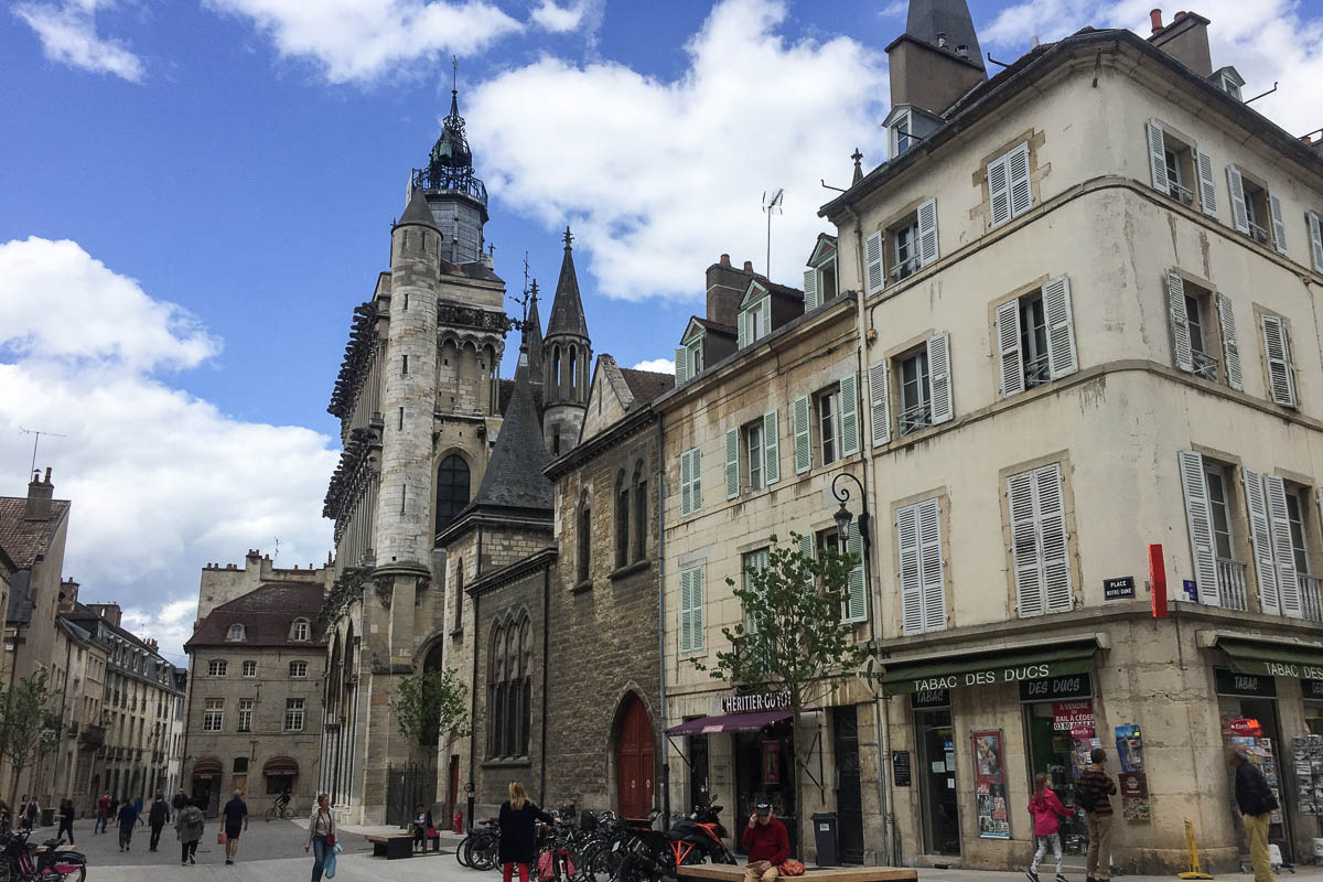 The Cathedral on the left notice all the gargoyles