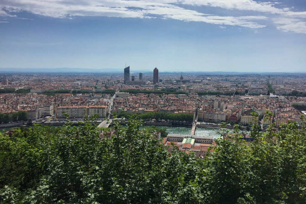 Lyon hot and haszy from Fourvière Hill