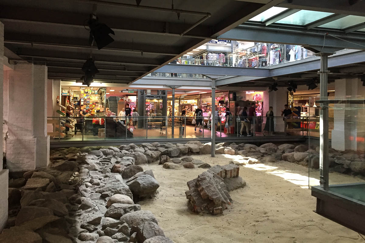 Roman ruins in the market hall