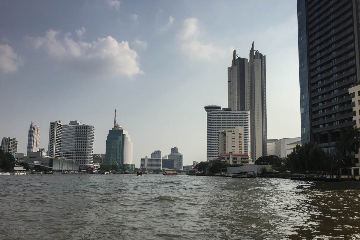 The ride down the river shows the contrasts in Bangkok between the new