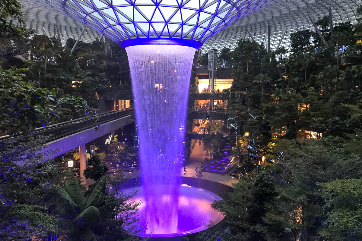 Largest indoor waterfall at Jewel
