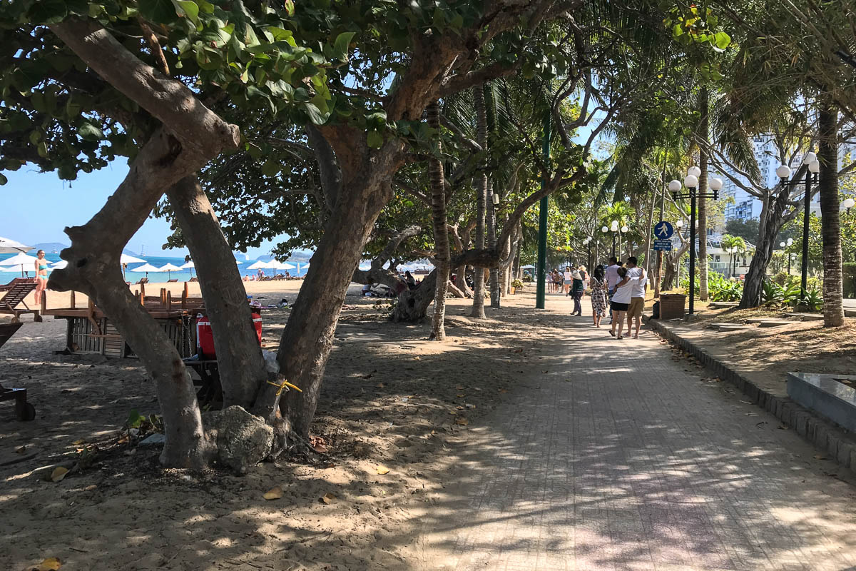 Boardwalk behind the beach