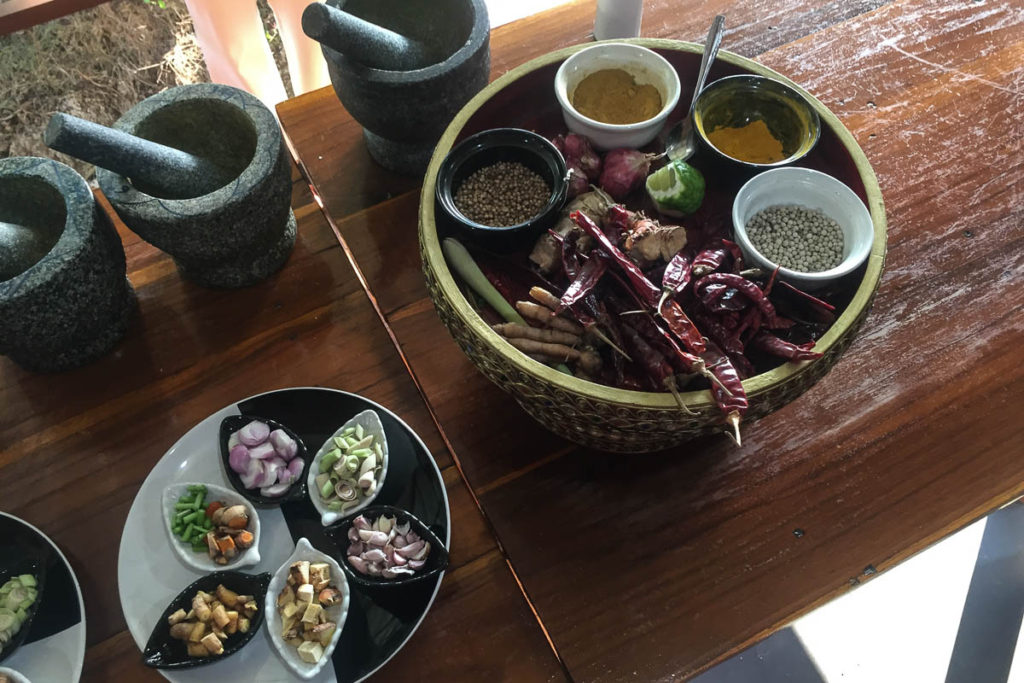 All the ingredients to make the curry paste