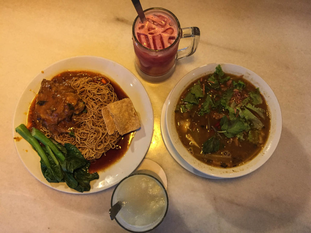Our favorite dish at No Eyed Deer Laotian Laksa on the right