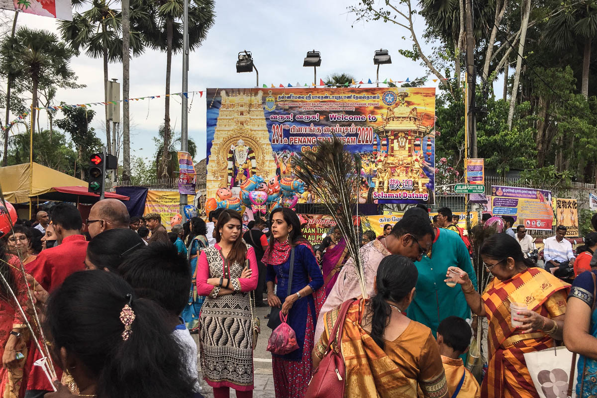 Thaipusam - Lots of colorful dresses